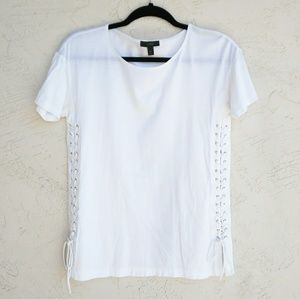 J. CREW Laced-Up Drawstring Tie Shirt Size XS.